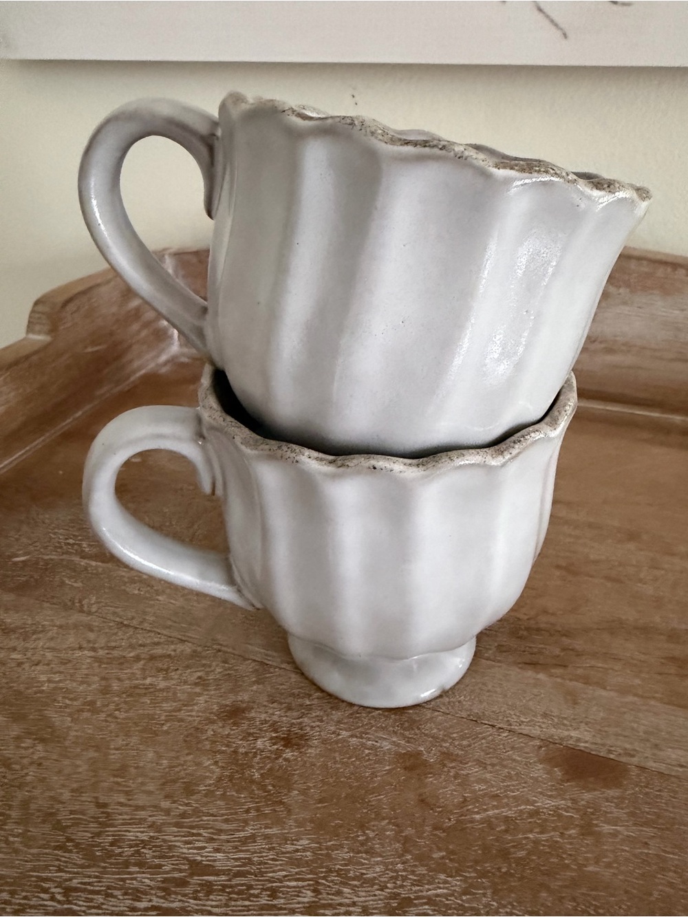 Hearth & Hand Scalloped Edge Ceramic Mug (Quantity 2)